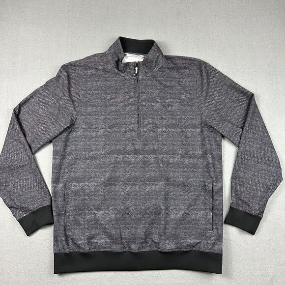 Travis Mathew Jacket Mens XL Grey Patterned 1/4 Zip Performance Golf Pullover - Picture 1 of 9